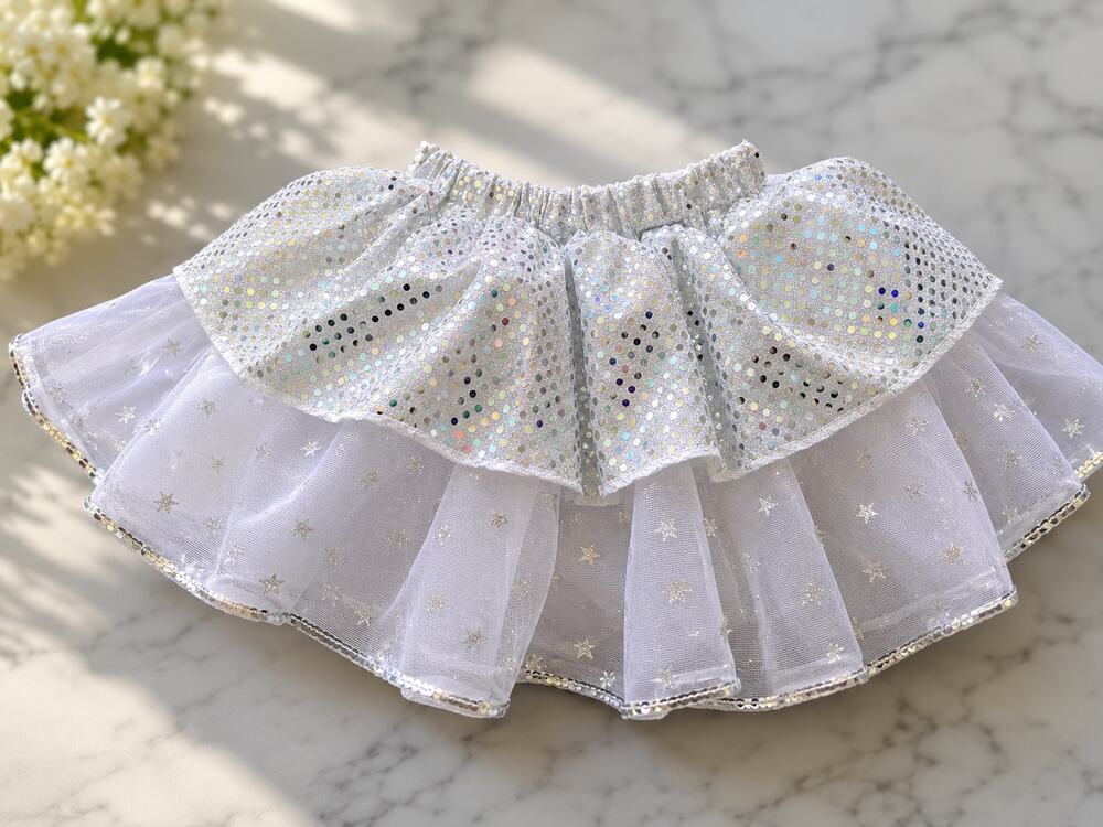 Chasing Fireflies Silver Sparkle Tutu Skirt One Size Dance Fairy Costume